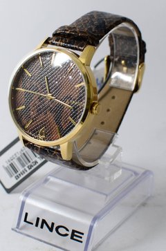 Relógio Lince Feminino Dourado pulseira couro LRC605L M2MX na internet