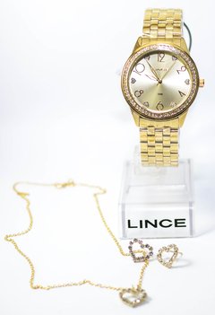 RELÓGIO LINCE KIT FEMININO DOURADO LRG4370L K168