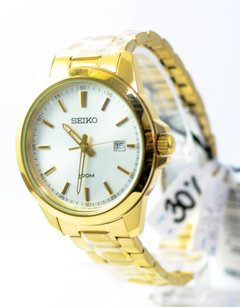 Relógio Seiko Masculino Quartz SUR158B1 S1KX Analógico dourado - NEW GLASSES ÓTICA