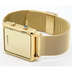 Relógio digital feminino Lince MDG4619L BXKX Quadrado dourado - comprar online