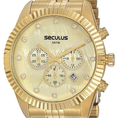 Relógio feminino analógico cronógrafo Seculus 20969 Dourado - comprar online