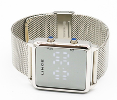 Relógio digital feminino Lince MDM4619L BXSX Quadrado prata - NEW GLASSES ÓTICA