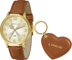 Relógio analógico feminino Lince LRC4671L C2NX Marrom chaveiro - comprar online