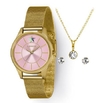 Relógio feminino analógico Lince LRGJ147L Dourado e rosa