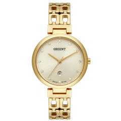 Relógio feminino analógico Orient FGSS1199 Pequeno dourado