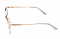 Armação para óculos de grau New Glasses BR1021 C4 Metal dourada e branco - comprar online