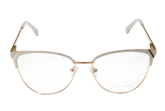 Armação para óculos de grau New Glasses BR1021 C4 Metal dourada e branco