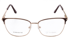 Armação para óculos de grau New Glasses BR22093 Metal vinho e dourada na internet