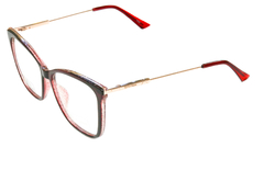 Armação para óculos de grau New Glasses BR6010 C2 vermelha com glitter na internet