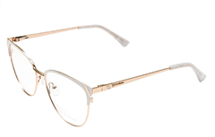 Armação para óculos de grau New Glasses BR1021 C4 Metal dourada e branco na internet