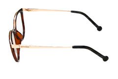 Armação para óculos de grau New Glasses VHE783 Marrom e dourada na internet