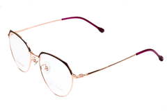 Armação para óculos de grau New Glasses 2042 Metal dourada e roxo na internet