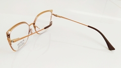Armação para óculos de grau Platini P9 1195 I160 Marrom e dourado metal - NEW GLASSES ÓTICA