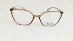 Armação para óculos de grau Platini P9 3172 I155 Marrom translúcido e rose - NEW GLASSES ÓTICA