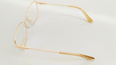 Armação para óculos de grau London L3028 COL. DA Feminina dourada metal - NEW GLASSES ÓTICA