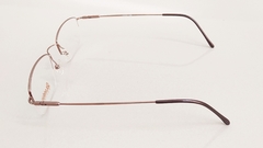 Armação para óculos de grau London L-5409 C. 69 Metal e fio de nylon marrom - NEW GLASSES ÓTICA