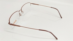 Armação para óculos de grau London L-5511 C 69 Metal grande marrom - NEW GLASSES ÓTICA