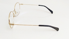 Armação para óculos de grau London L3041 COL. AA Redonda metal dourada - NEW GLASSES ÓTICA