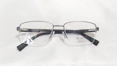 Armação para óculos de grau Platini P9 1187 H408 Metal prata e preta