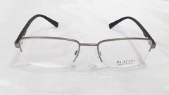 Armação para óculos de grau Platini P9 1187 H408 Metal prata e preta - comprar online