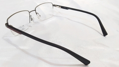 Armação para óculos de grau Platini P9 1187 H408 Metal prata e preta - NEW GLASSES ÓTICA