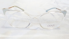Armação para óculos de grau Grazi 3097 J335 Acetato translúcida e azul bebê - comprar online