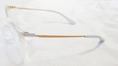Armação para óculos de grau Grazi 3097 J335 Acetato translúcida e azul bebê na internet