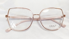 Armação para óculos de grau Grazi 1019 J65 Acetato translúcida rose