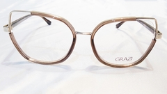 Armação para óculos de grau Grazi GZ 1019 J066 Acetato e metal marrom - comprar online