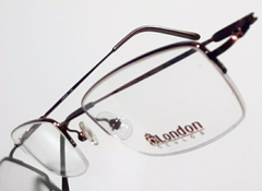 Armação para óculos de grau London L-5409 C.56 bronze Quadrada Metal e fio de nylon - comprar online