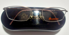 Armação para óculos de grau London L-5409 C.56 bronze Quadrada Metal e fio de nylon - NEW GLASSES ÓTICA