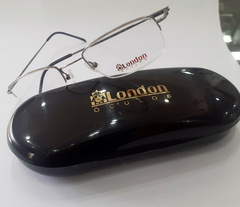 Armação para óculos de grau London L-5409 C.115 Prata Quadrada Metal e fio de nylon - NEW GLASSES ÓTICA