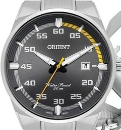 Relógio analógico Orient MBSS1338 KX83 prata e amarelo com calendário - comprar online