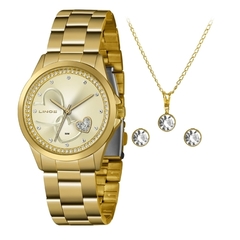 Relógio Lince Feminino LRGJ107L KX77 Kit acessórios Dourado