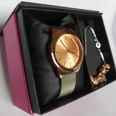 Relógio feminino Lince LRT4650L KX50 Kit acessórios cobre e prata - comprar online