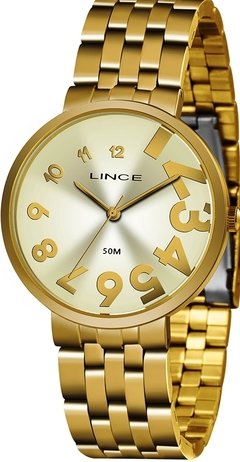 Relógio feminino analógico Lince LRGH100L KW51 kit de acessórios dourado na internet