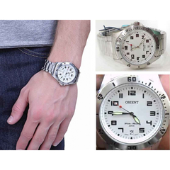 Relógio analógico masculino Orient MBSS115A S2SX Prata - loja online