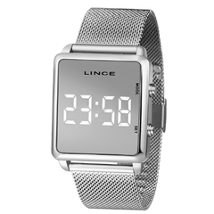 Relógio digital feminino Lince MDM4619L BXSX Quadrado prata