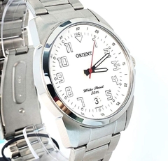 Relógio analógico masculino Orient MBSS1154A S2SX Prata e branco - NEW GLASSES ÓTICA