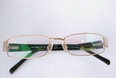 Armação para óculos de grau London Prime L2843 COL. JS 52 17 Dourada metal - NEW GLASSES ÓTICA