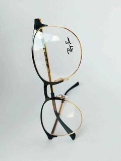Armação para óculos de grau Ray Ban RB6375 2890 Preto com dourado - NEW GLASSES ÓTICA