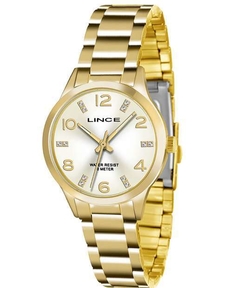 Relógio analógico feminino Lince LRGH025L pequeno dourado