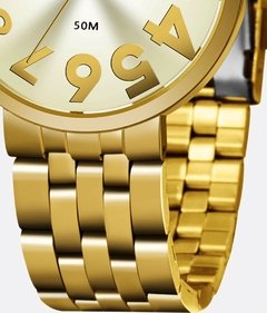 Imagem do Relógio feminino analógico Lince LRGH100L KW51 kit de acessórios dourado