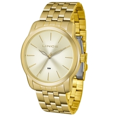Relógio analógico feminino Lince LRG4551L KU88 dourado pulseira de berloque - loja online