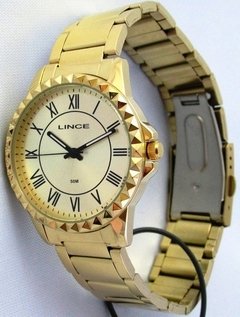 Relógio Lince analógico feminino LRG4561L C3KX dourado numeros romanos - NEW GLASSES ÓTICA