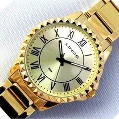 Relógio Lince analógico feminino LRG4561L C3KX dourado numeros romanos - comprar online