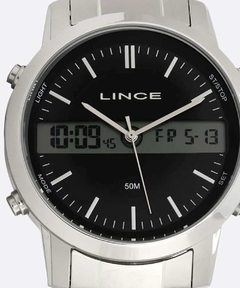 Relógio masculino anadigi Lince MAM4489S Preto e prata - NEW GLASSES ÓTICA