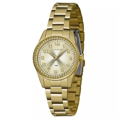 Relógio Lince feminino LRGJ109L C2KX Dourado com strass