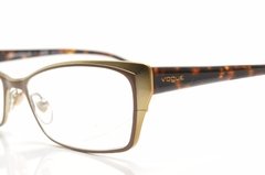 Armação para óculos de grau Vogue VO 3865 848 Metal marrom e dourada - loja online