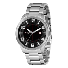 Relógio analógico masculino Lince MRM4695L Prata e preto